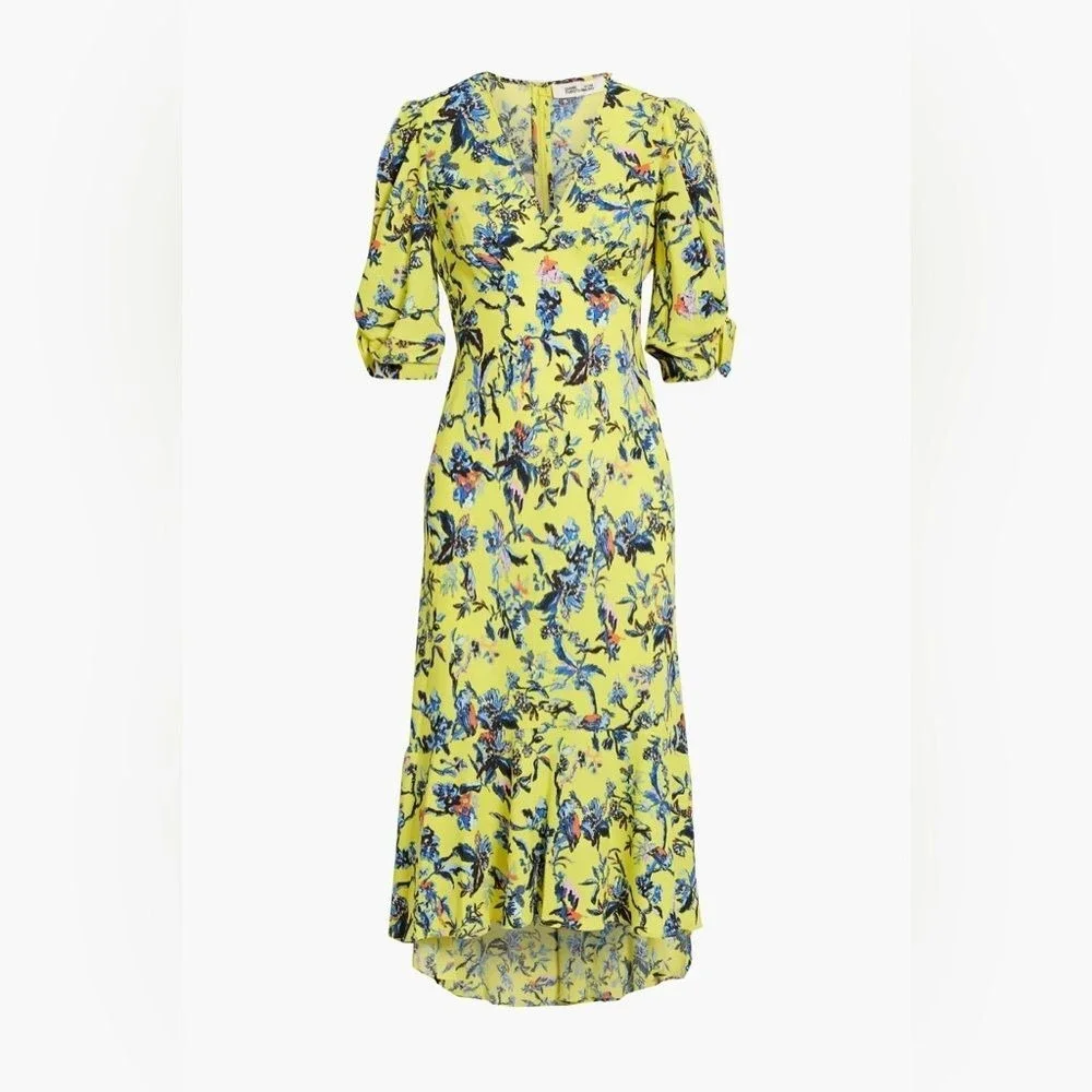 DIANE VON FURSTENBERG Tati Dress in Fauna Toile‎ Early Light Size 6